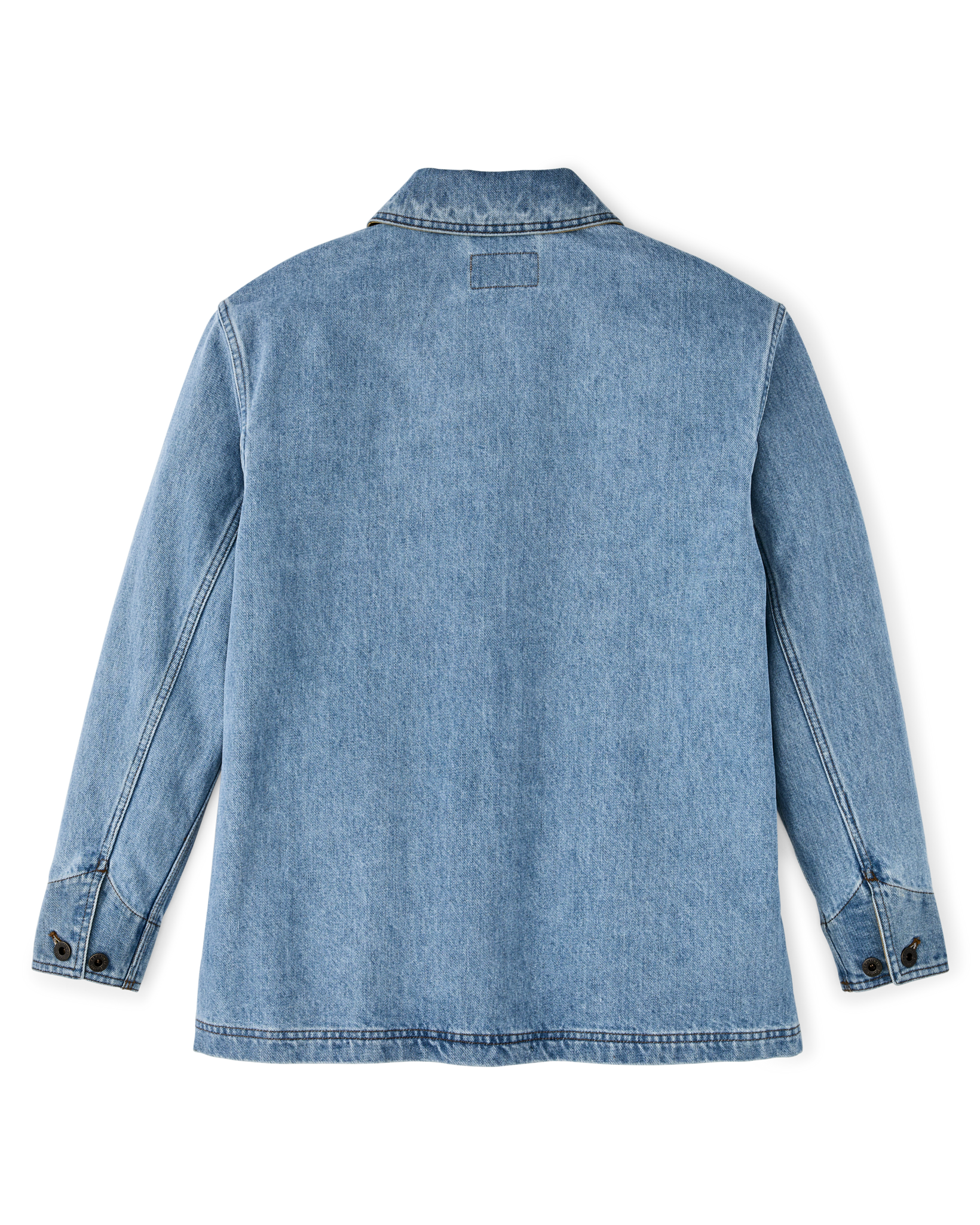 Women's Denim Barn Coat - Stone Wash Indigo - Image 16