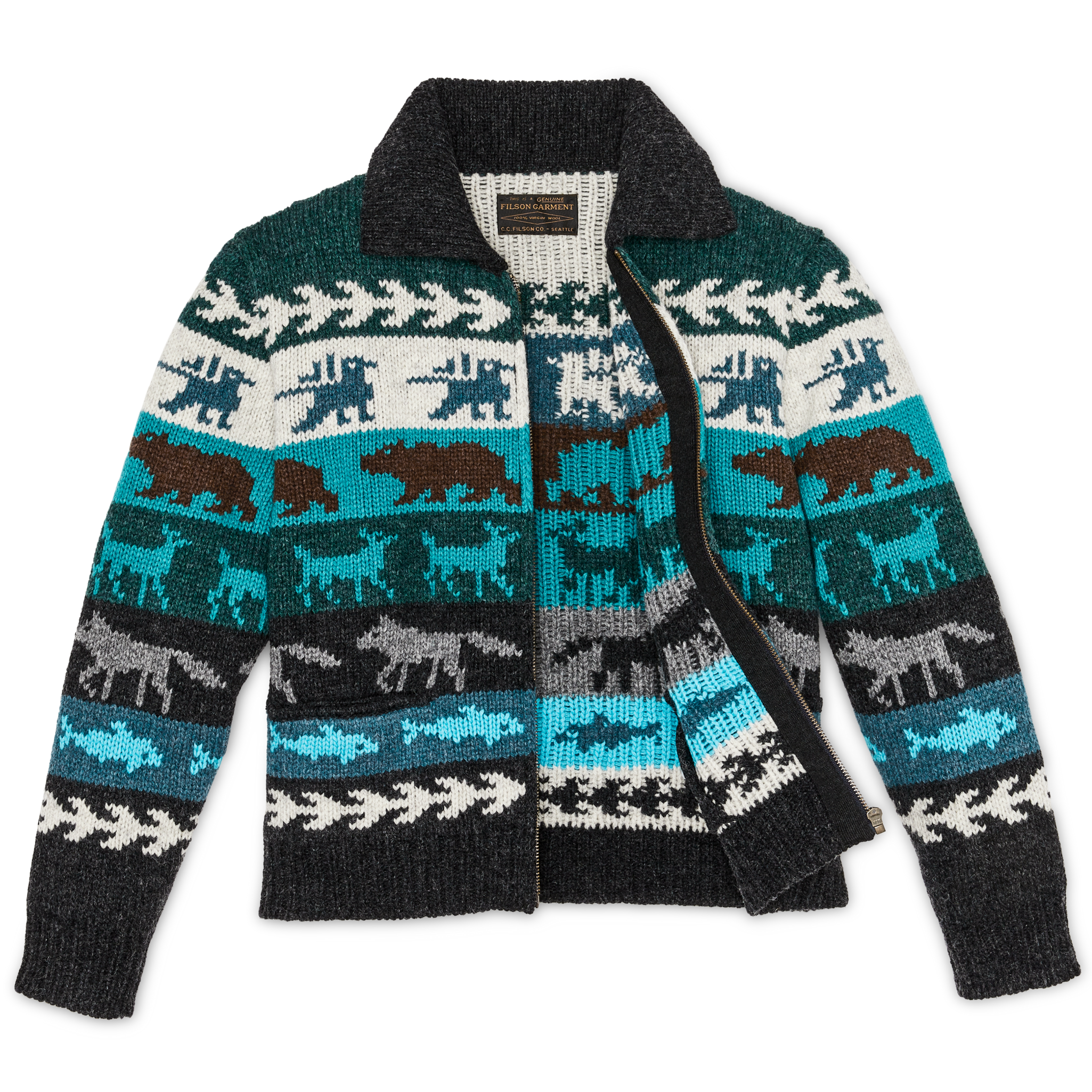 Women's Fair Isle Cardigan - Animal / Multi - Image 3