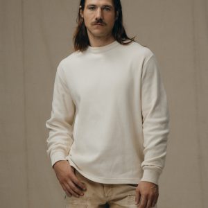 Waffle Knit Thermal Crewneck - Sand