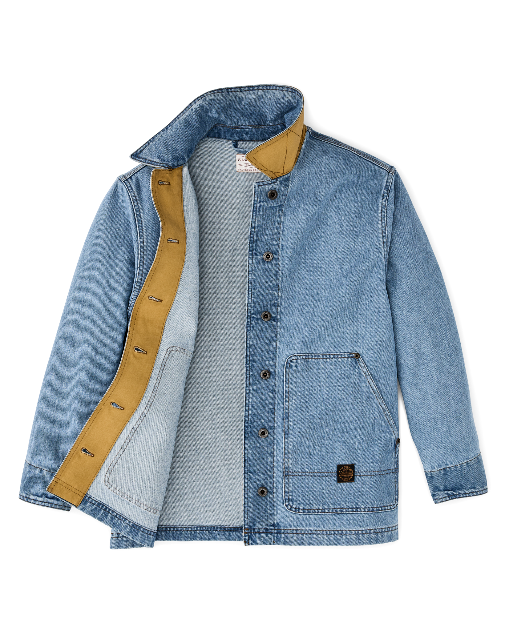 Women's Denim Barn Coat - Stone Wash Indigo - Image 7