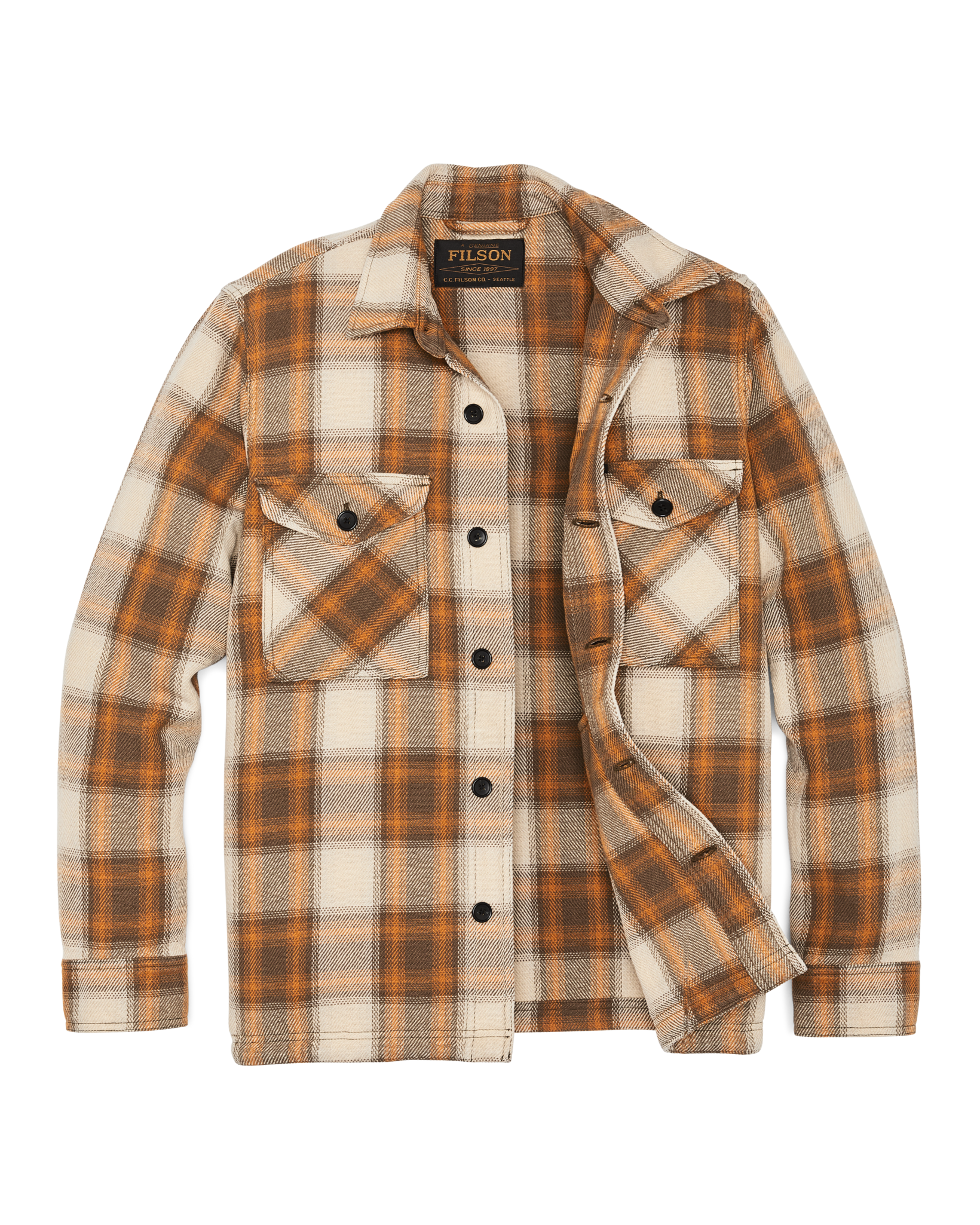 Deer Island Jac-shirt - Orange / Brown Shadow Plaid - Image 3
