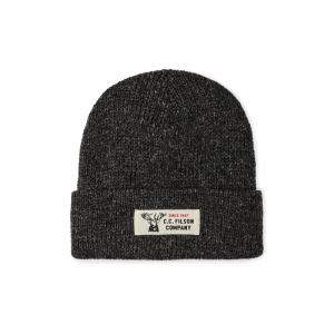 Lined Ragg Wool Beanie - Charcoal Black