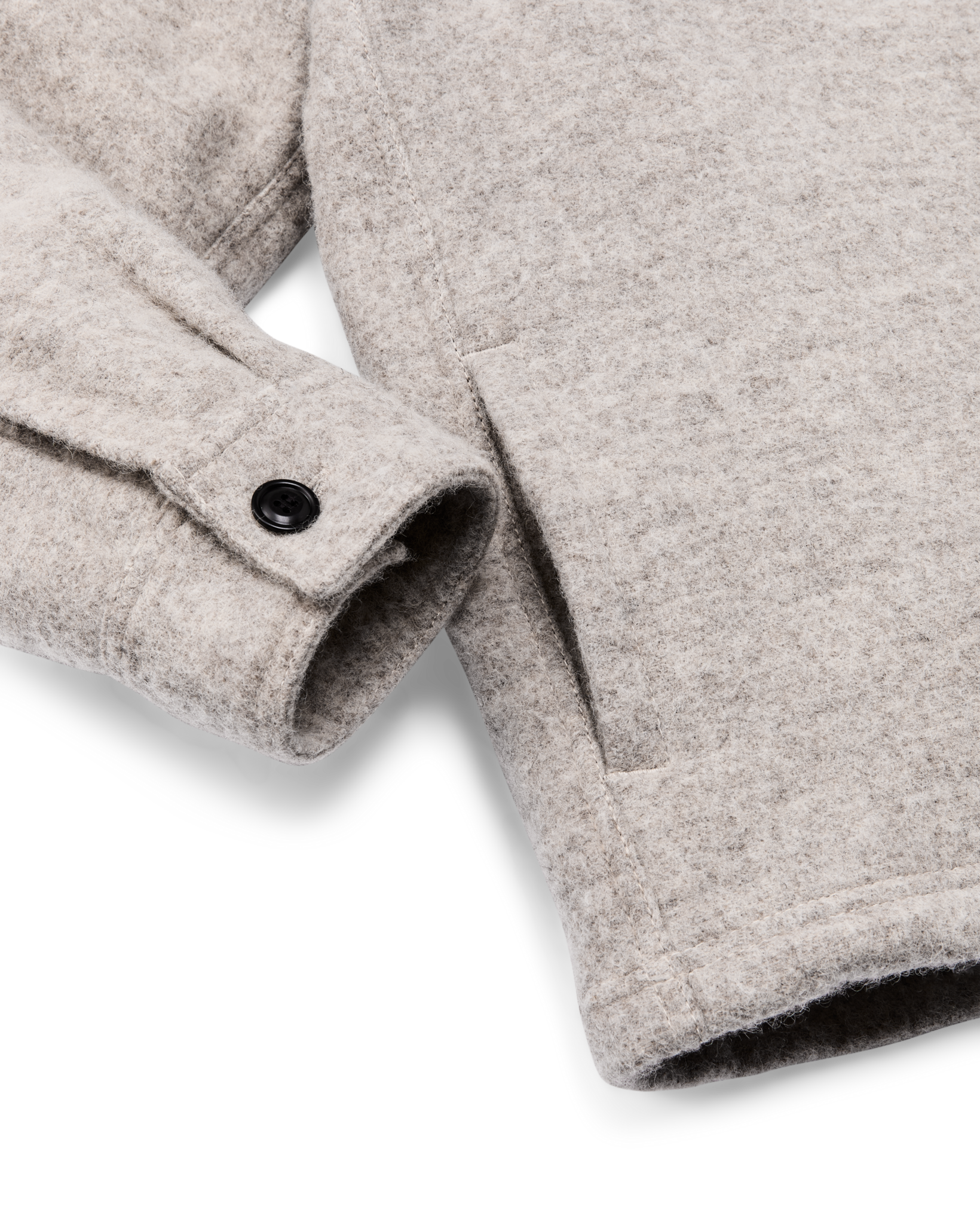 Women's Wool Overshirt - Gray / Black Blanket Stripe - Image 6