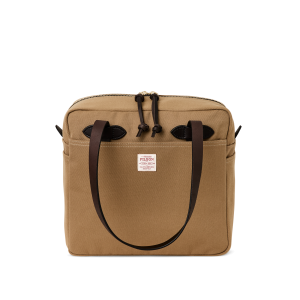 Rugged Twill Zipper Tote Bag - Tan
