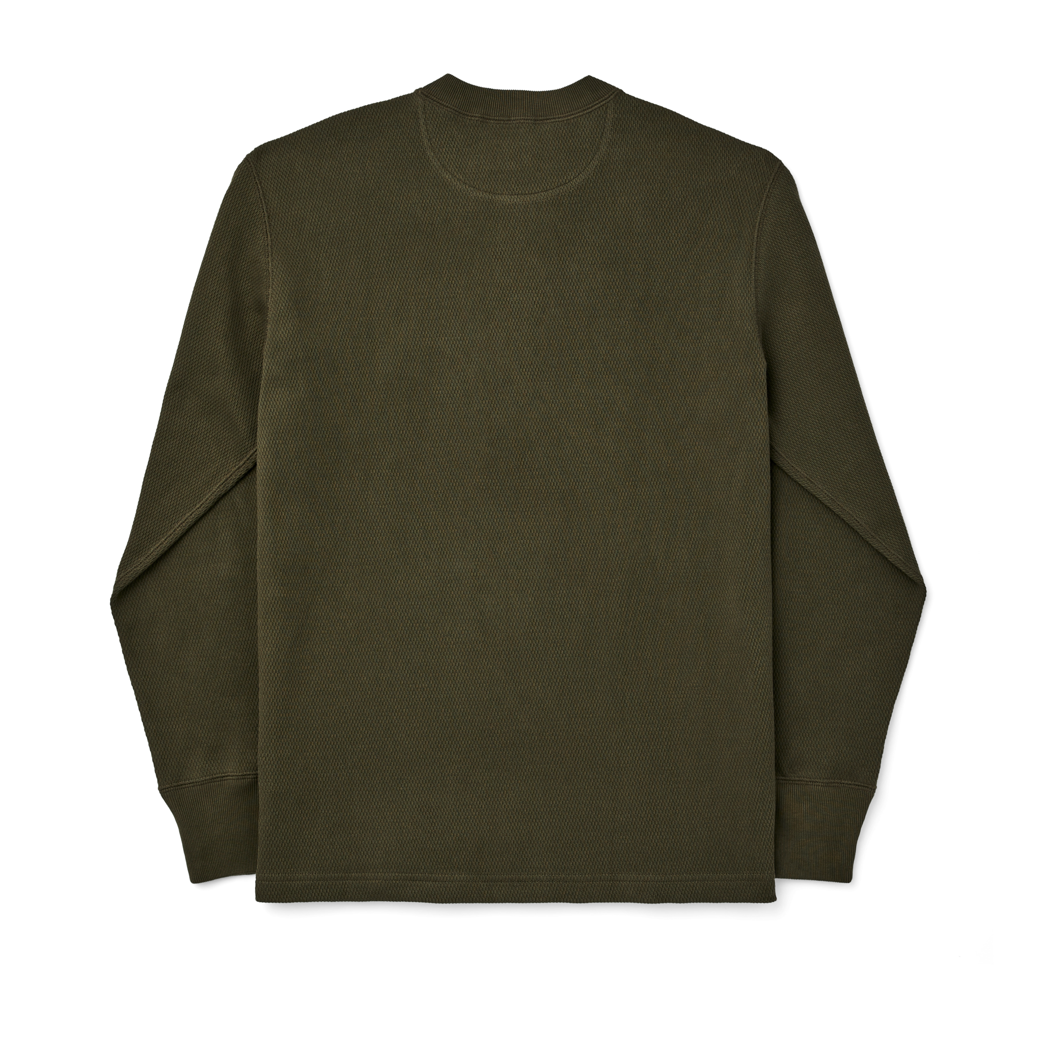 Waffle Knit Henley - Mossy Rock - Image 4