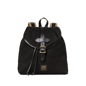 Rugged Twill Drawstring Backpack - Black