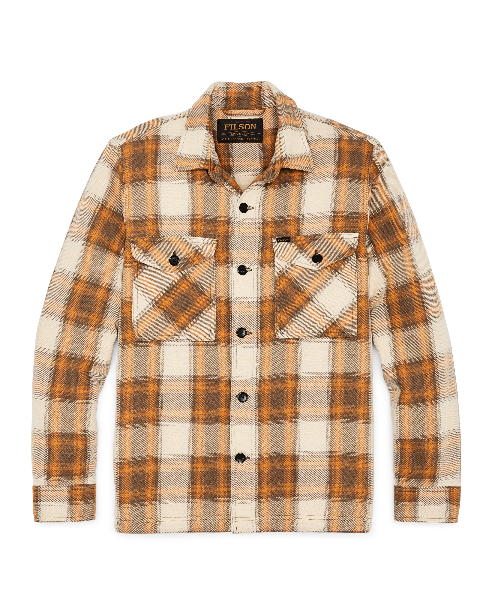 Deer Island Jac-shirt - Orange / Brown Shadow Plaid