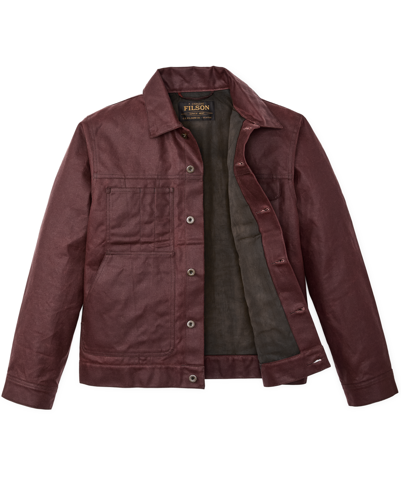 Tin Cloth Short Lined Cruiser Jacket - Fired Brick - Image 6