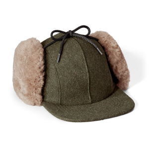 Double Mackinaw Wool Cap - Forest Green/acorn