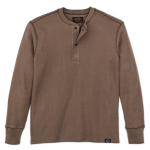 Waffle Knit Henley - Brown