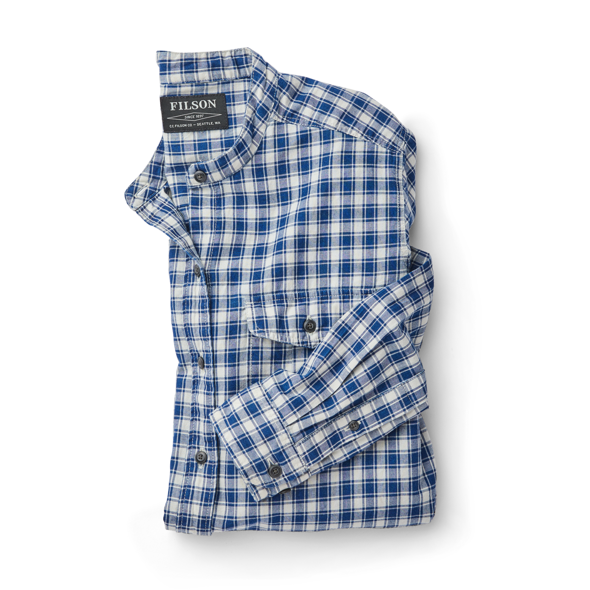 Women's Kadin Island Shirt - Indigo/cream Plaid - Image 5