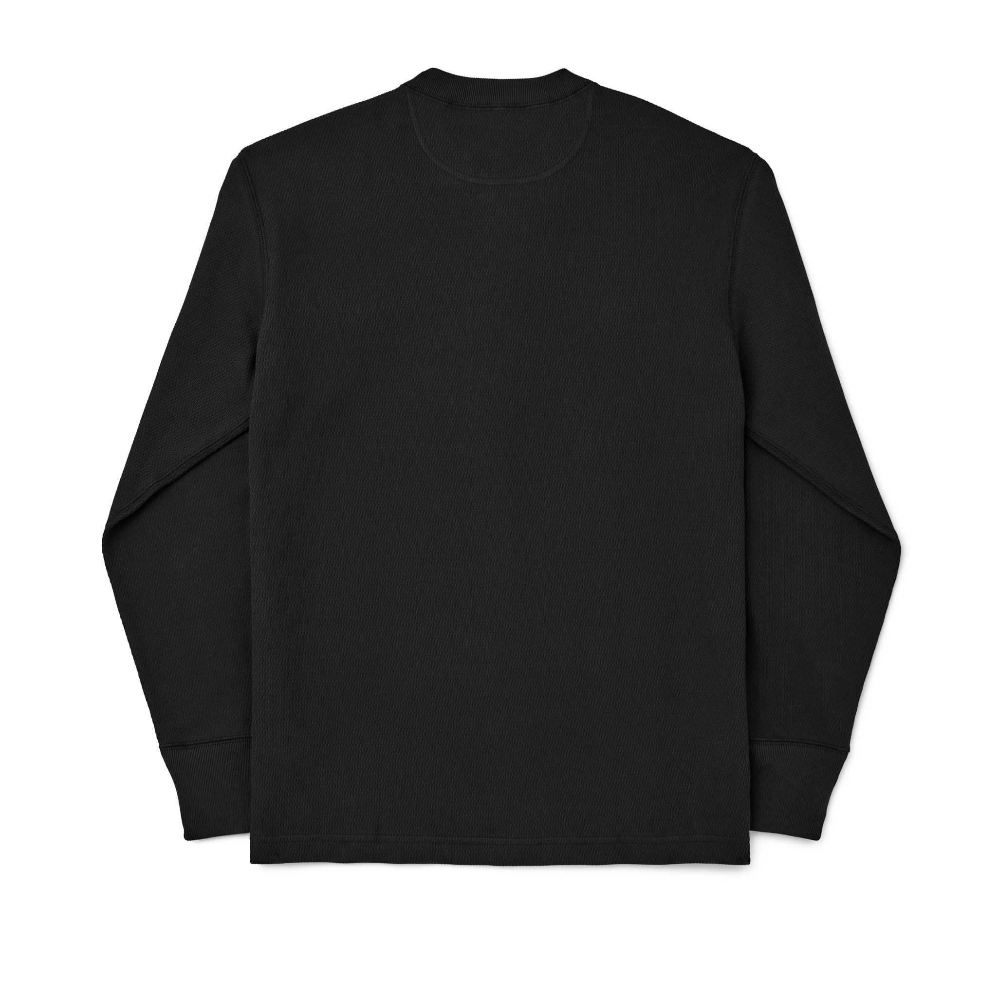 Waffle Knit Henley - Faded Black - Image 4