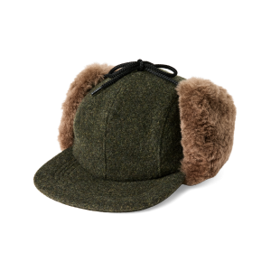 Double Mackinaw Wool Cap - Forest Green / Acorn